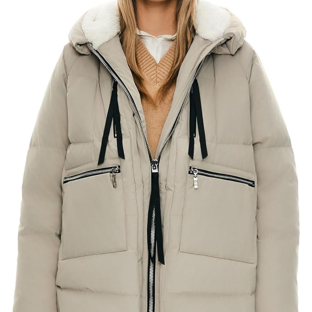 Orolay Women's Khaki Hooded Puffer Jacket